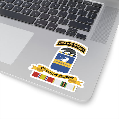 Kiss-Cut Stickers - Army - 8th Cavalry Regiment w Br - Ribbon COLD WAR Vet Tab X 300