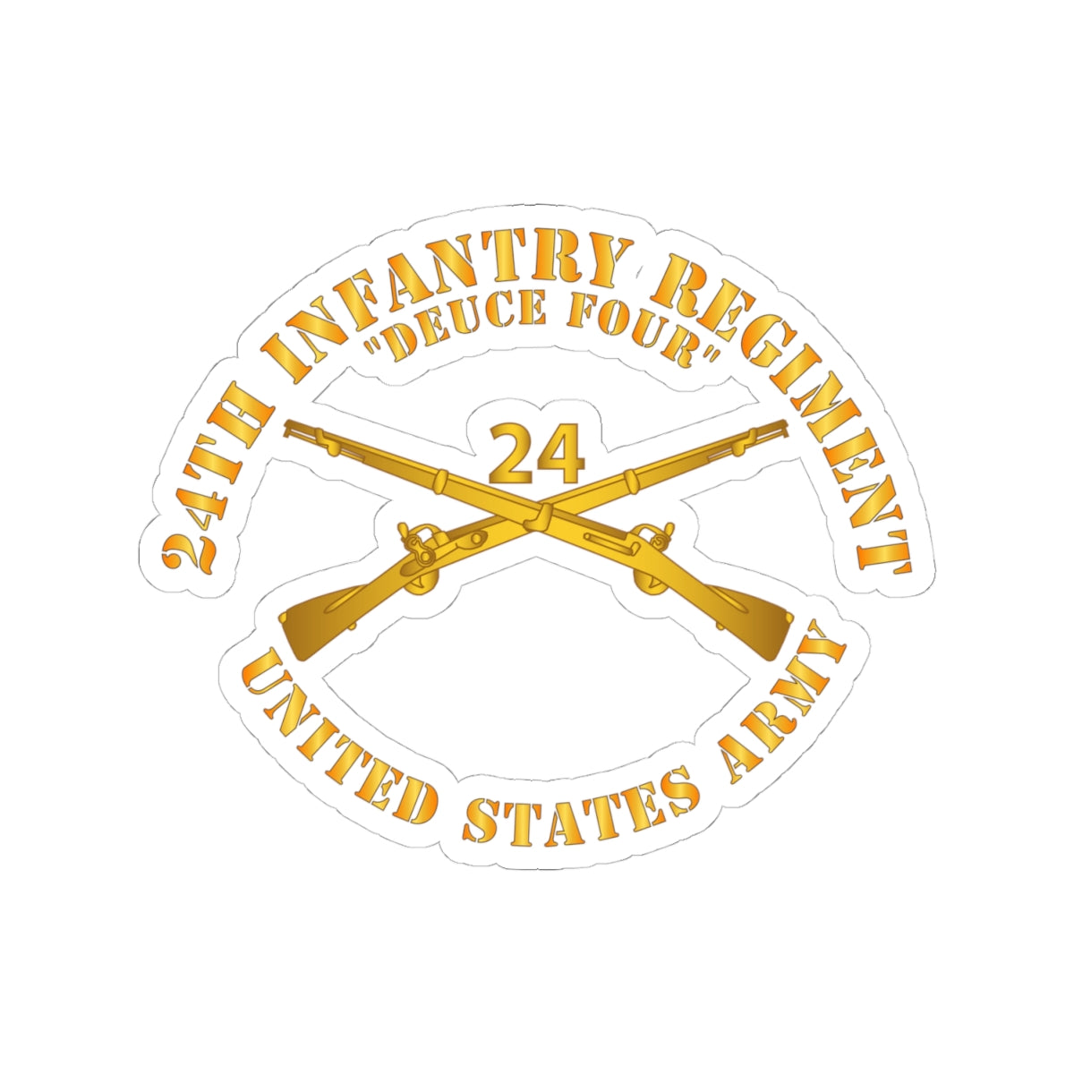 Kiss-Cut Stickers - Army - 24th Infantry Regiment - Deuce Four  - Branch Insignia