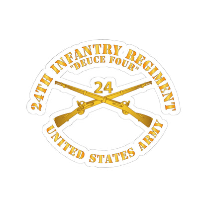 Kiss-Cut Stickers - Army - 24th Infantry Regiment - Deuce Four  - Branch Insignia