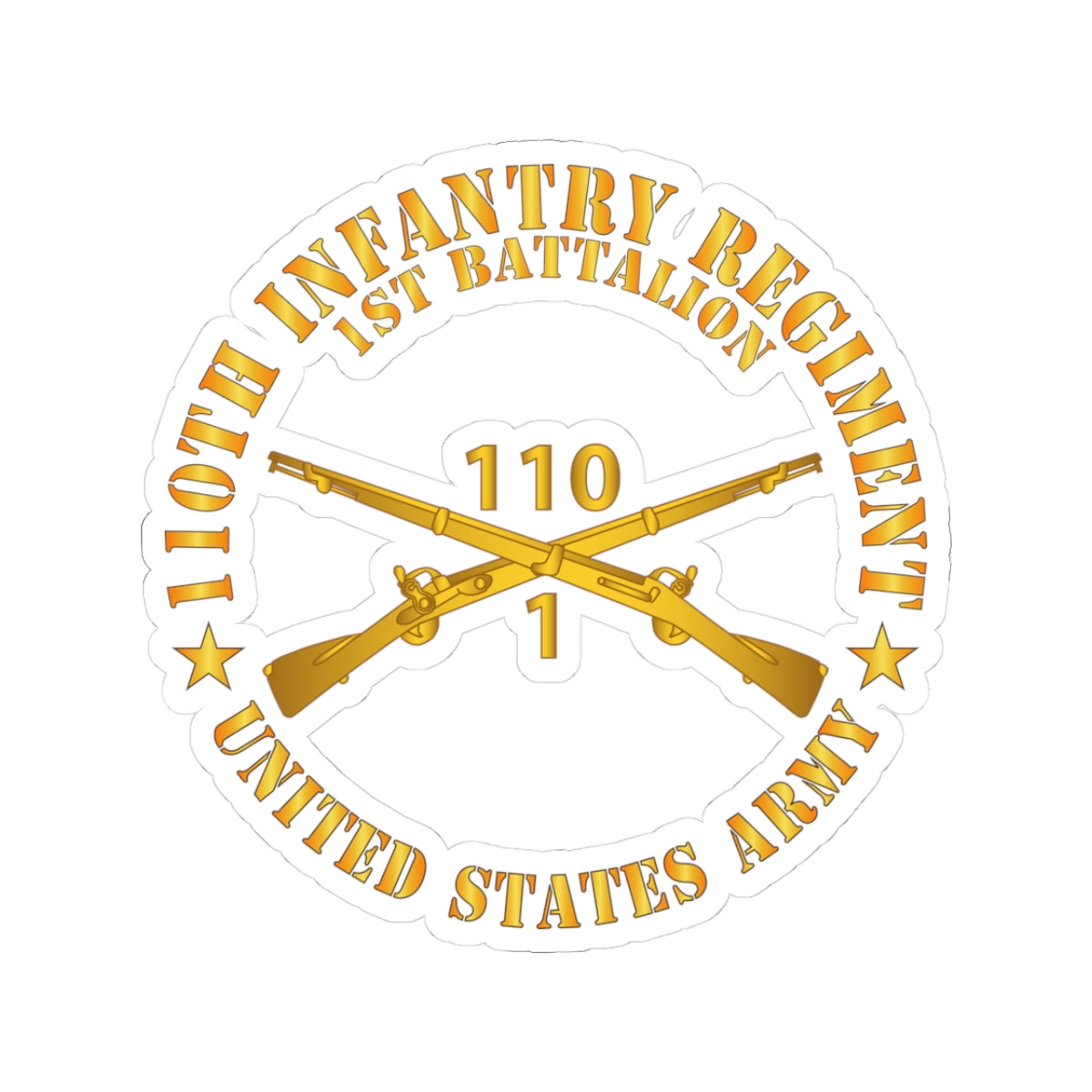 Kiss-Cut Stickers - Army - 1st Battalion, 110th Infantry Regiment - Br  X 300