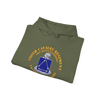 Unisex Heavy Blend™ Hooded Sweatshirt - Army - 180th Cavalry Regiment - Oklahoma Warriors - US Army X 300