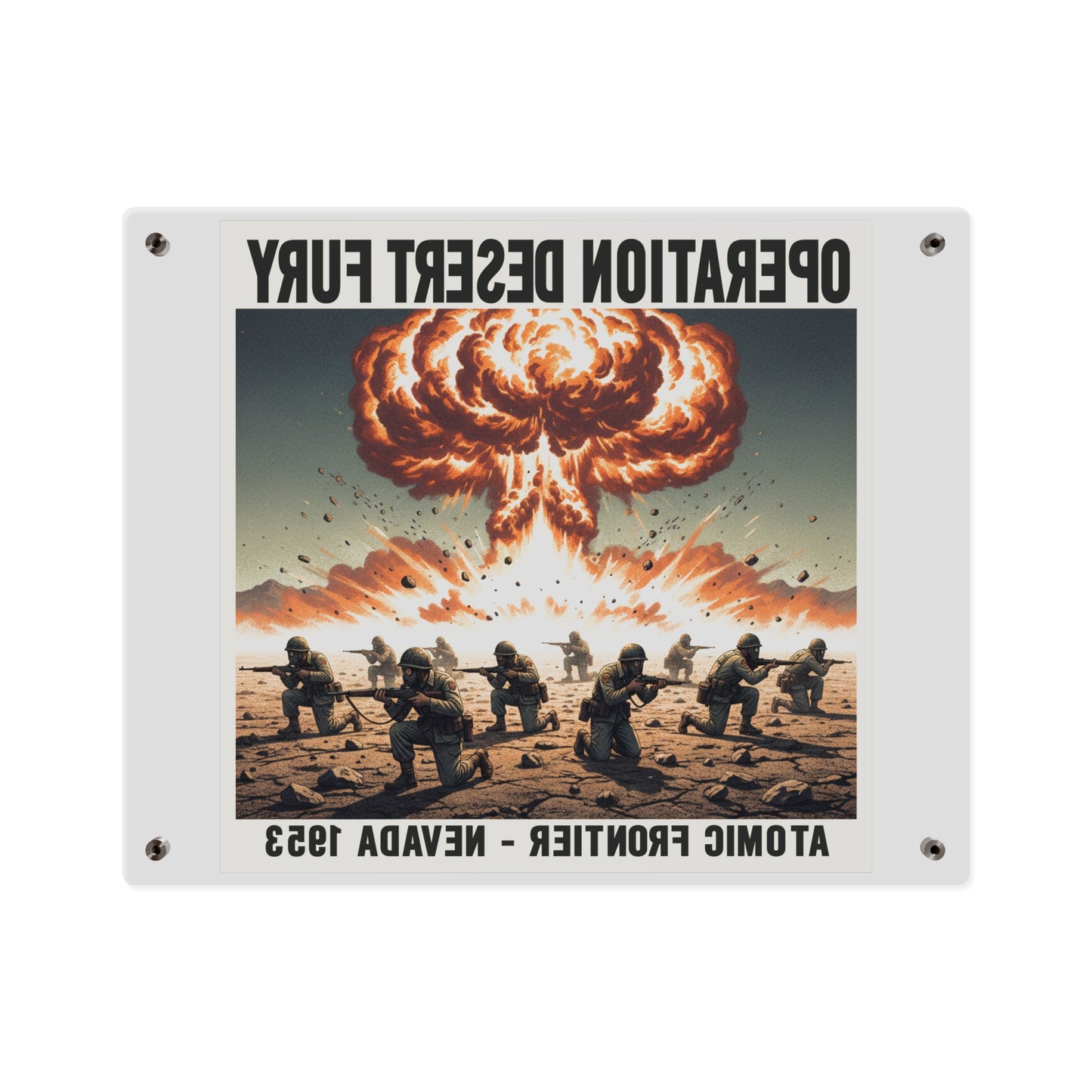 Acrylic Wall Art Panel - Atomic Testing in Nevada Desert Operation Fury
