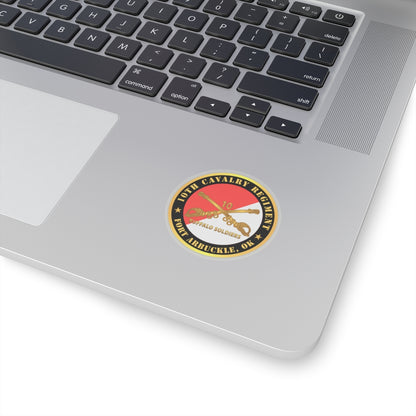 Kiss-Cut Stickers - Army - 10th Cavalry Regiment - Fort Arbuckle, OK - Buffalo Soldiers w Cav Branch