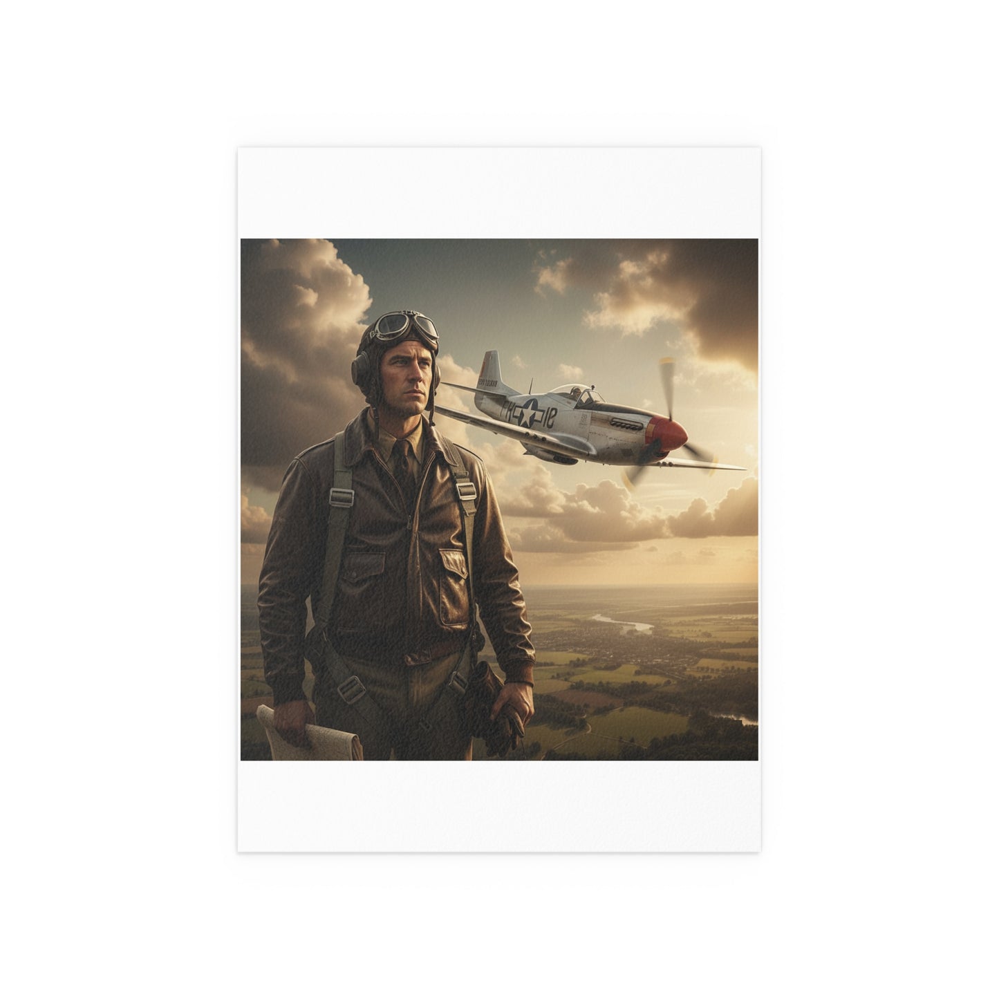 Indoor and Outdoor Silk Posters - Army Air Corps Pilot