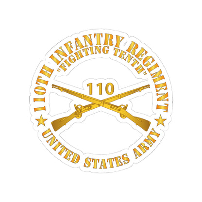 Kiss-Cut Stickers - Army - 110th Infantry Regiment - Fighting Tenth - Br X 300