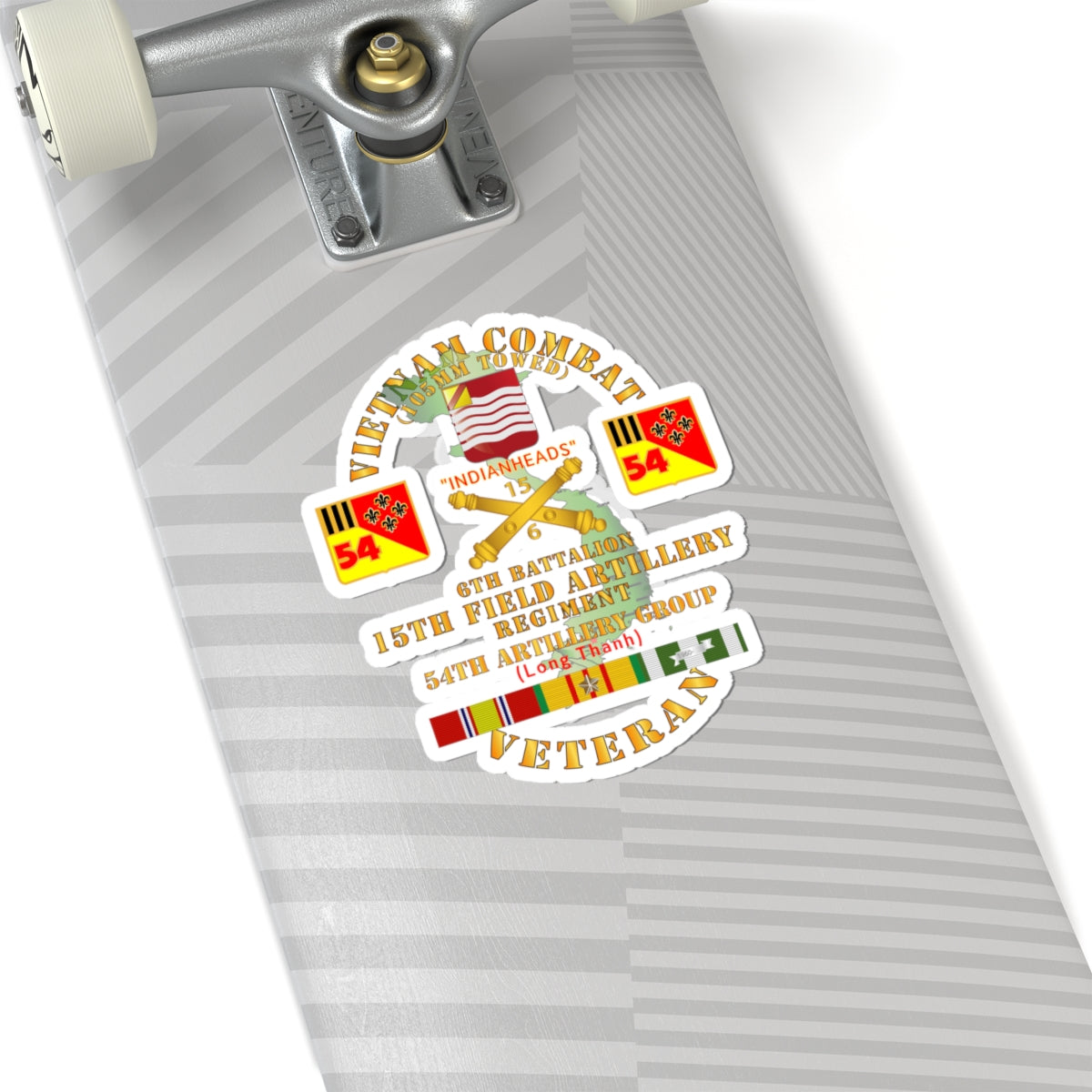 Kiss-Cut Stickers - Army - Vietnam Combat Vet - 6th Bn 15th Artillery - 54th Artillery Group w105mm