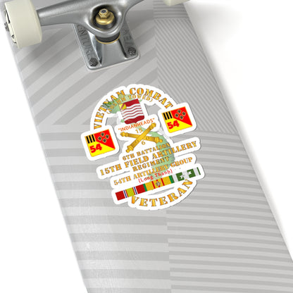 Kiss-Cut Stickers - Army - Vietnam Combat Vet - 6th Bn 15th Artillery - 54th Artillery Group w105mm