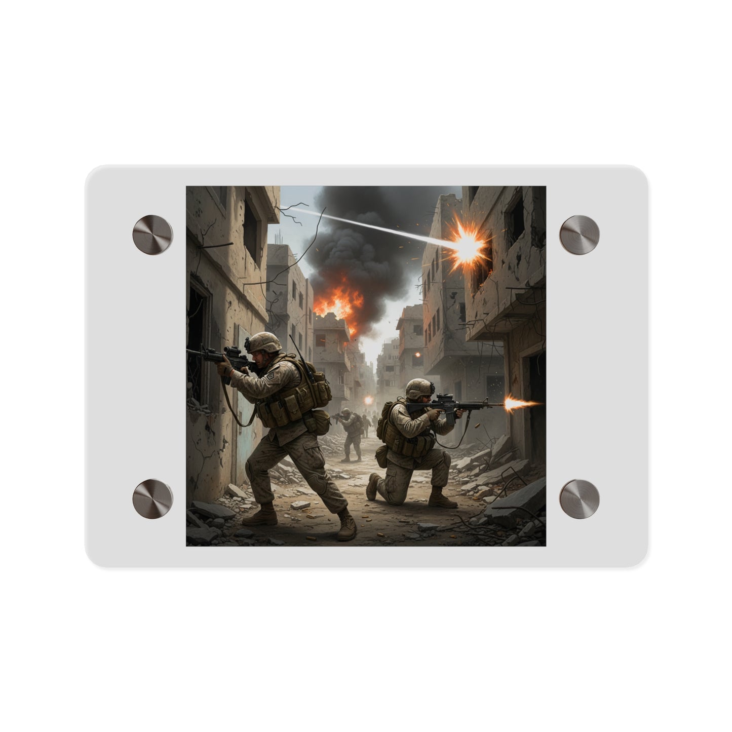 Acrylic Wall Art Panel - Marines in  the 2nd Battle of Fallujah