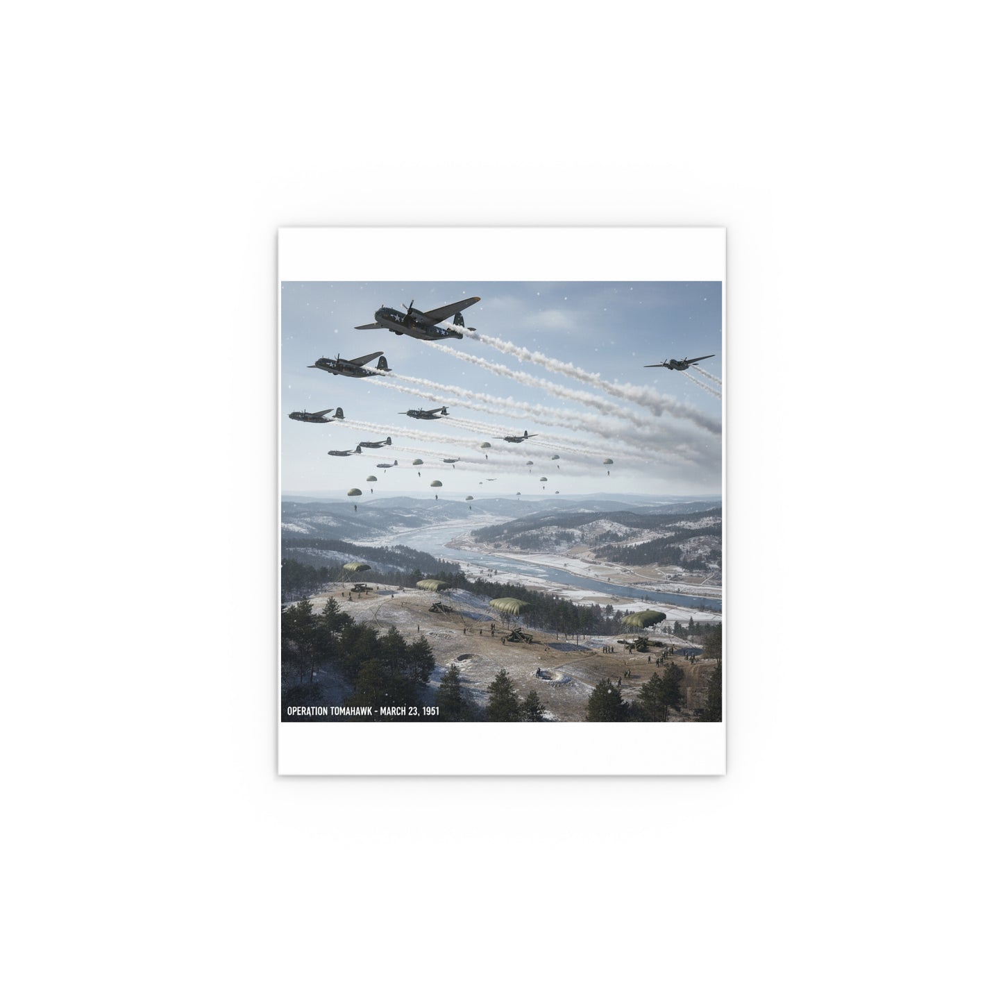 Indoor and Outdoor Silk Posters - Operation Tomahawk - 187th Regimental Combat Team