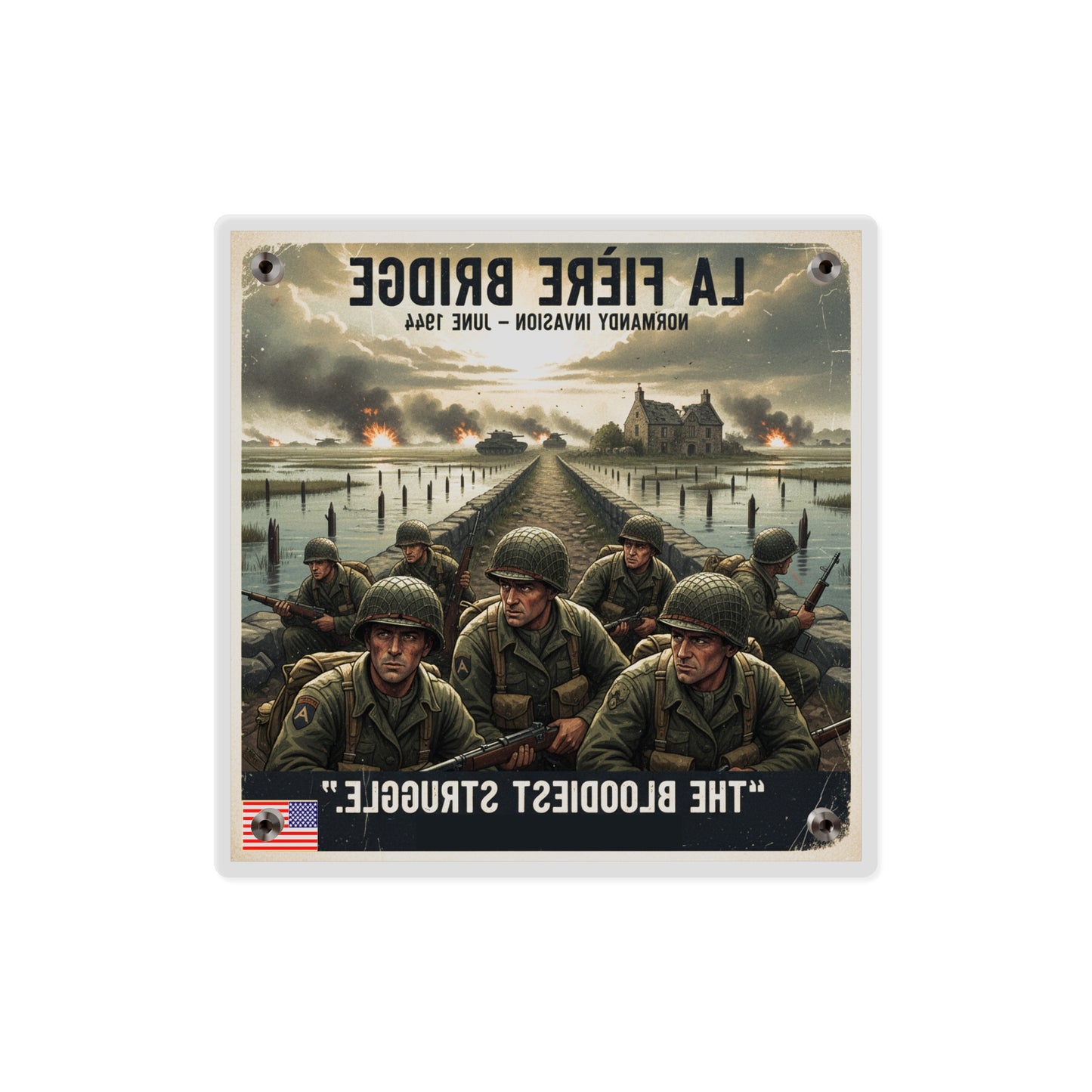 Acrylic Wall Art Panel - 82nd Airborne at the La Fière Bridge