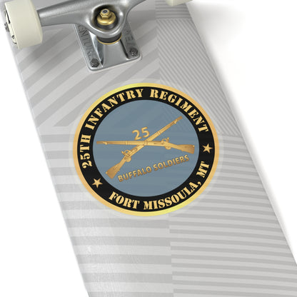 Kiss-Cut Stickers - Army - 25th Infantry Regiment - Fort Missoula, MT - Buffalo Soldiers w Inf Branch