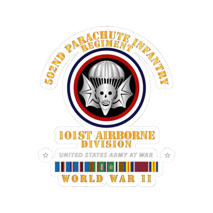 Kiss-Cut Stickers - Army  - 502nd PIR 101st Airborne Div - WWII w EUR SVC