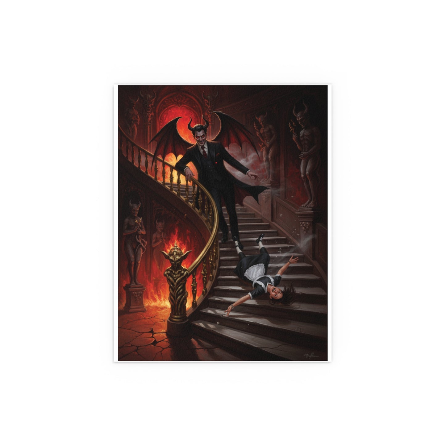 Indoor and Outdoor Silk Posters - devil and maid