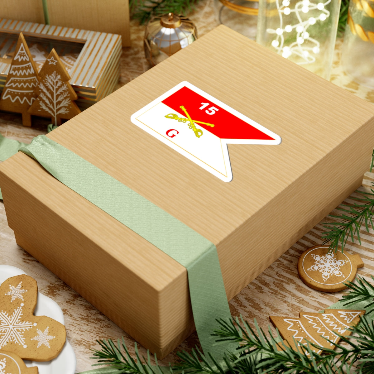 Kiss-Cut Stickers - Army - G Troop Guidon - 15th Cavalry Regiment