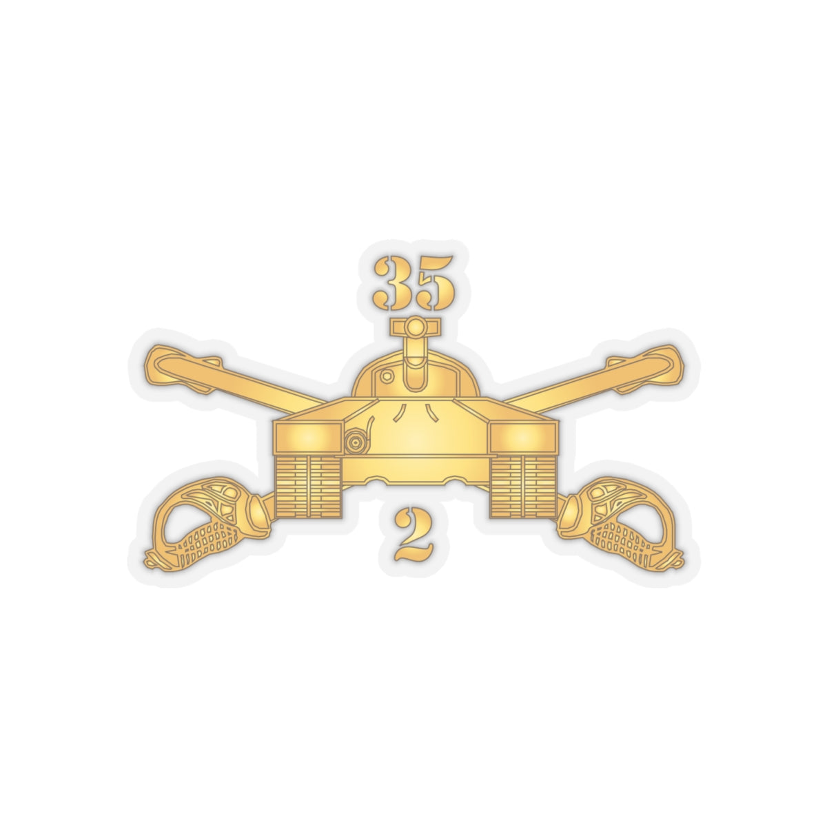 Kiss-Cut Stickers - Army - 2nd Bn, 35th Armor - Armor Branch wo Txt X 300