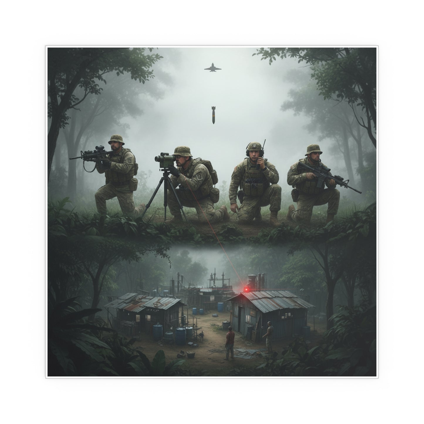 Indoor and Outdoor Silk Posters - Jungle Drug Lab Destruction wo Explosions