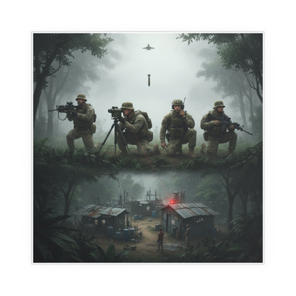 Indoor and Outdoor Silk Posters - Jungle Drug Lab Destruction wo Explosions