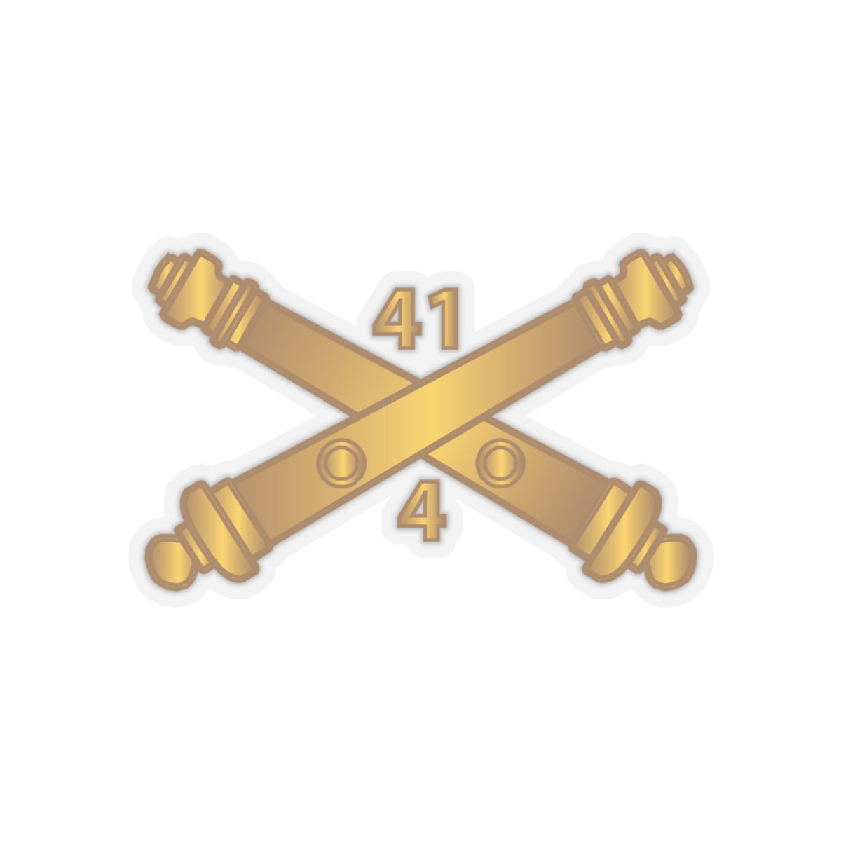 Kiss-Cut Stickers - Army - 4th Bn 41st Artillery  w Branch X 300