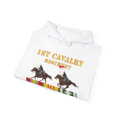 Unisex Heavy Blend™ Hooded Sweatshirt - Army - 1st Cavalry Regiment - Vietnam War wt 2 Cav Riders and VN SVC X300