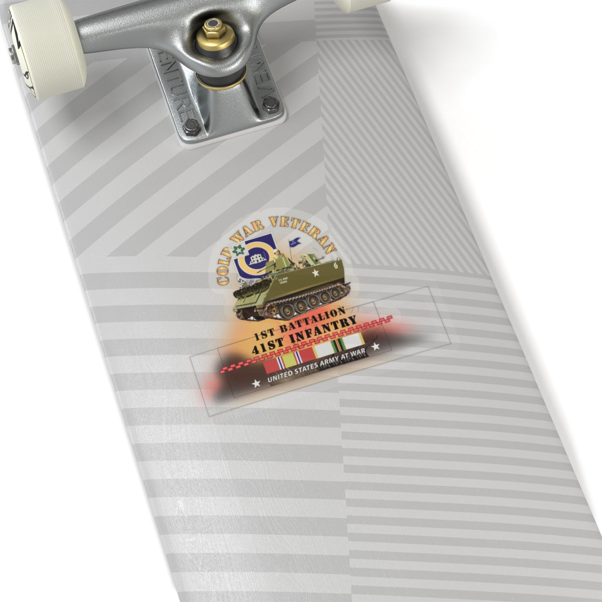 Kiss-Cut Stickers - Army - Cold War Vet - 1st Bn 41st Infantry - M113 APC  w COLD SVC