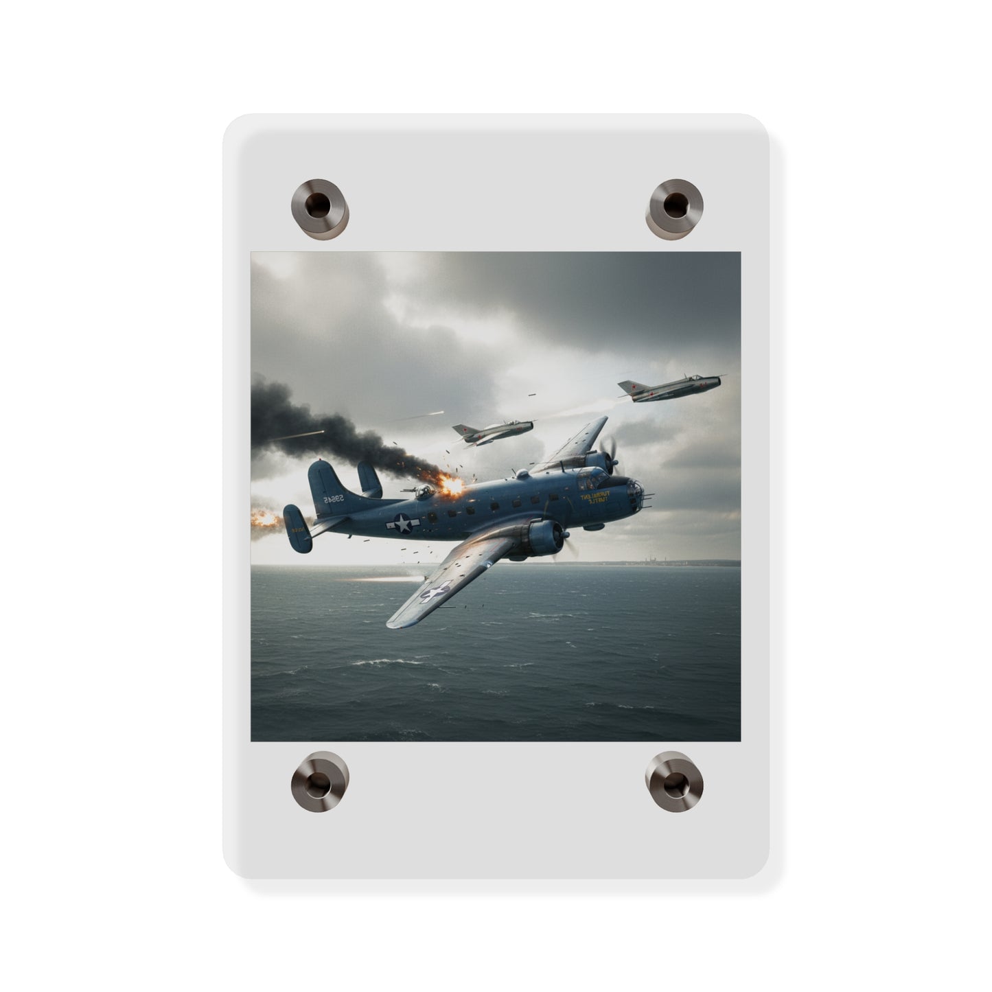 Acrylic Wall Art Panel - April 8, 1950, Baltic Sea - Latvia Soviet fighters shot down a U.S. Navy PB4Y-2 - Liberator - Cold War