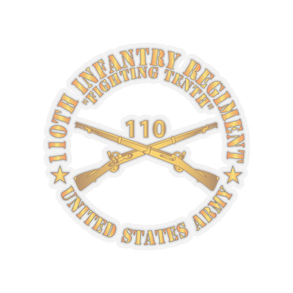 Kiss-Cut Stickers - Army - 110th Infantry Regiment - Fighting Tenth - Br X 300