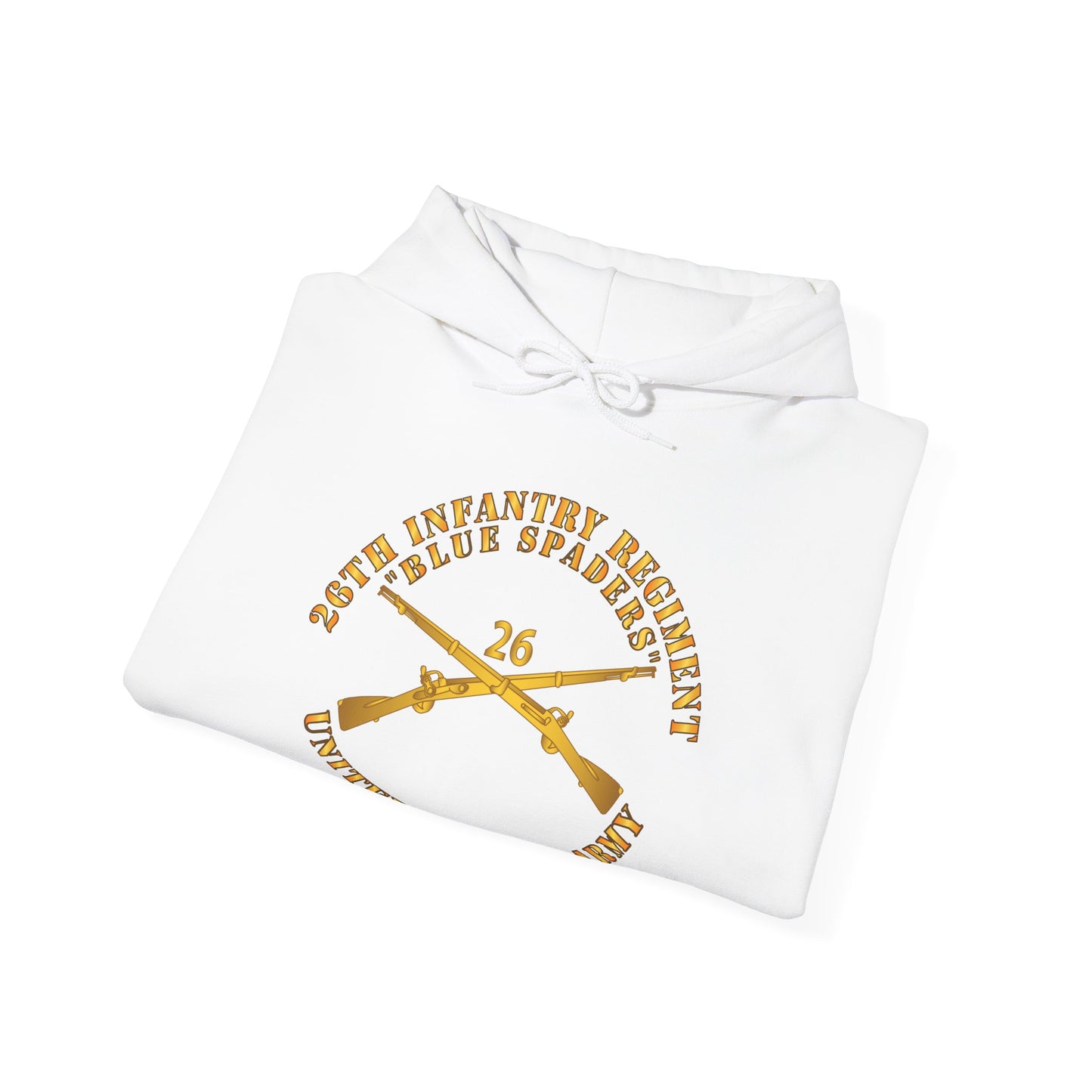 Unisex Heavy Blend™ Hooded Sweatshirt - Army - 26th Infantry Regiment - Blue Spaders w Infantry Br X 300