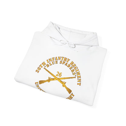 Unisex Heavy Blend™ Hooded Sweatshirt - Army - 26th Infantry Regiment - Blue Spaders w Infantry Br X 300