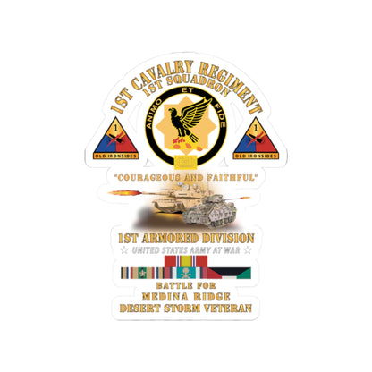 Kiss-Cut Stickers - Army - 1st Squadron 1st Cavalry Regiment - 1st AD - Battle Medina Ridge w M1 - M2 - D