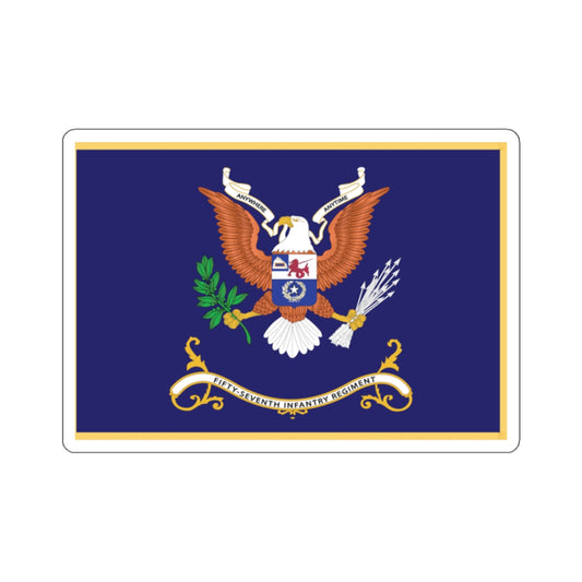 Kiss-Cut Stickers - Army - Regimental Colors - 57th Infantry Regiment  - ANYWHERE, ANYTIME Flag w Fringe X 300