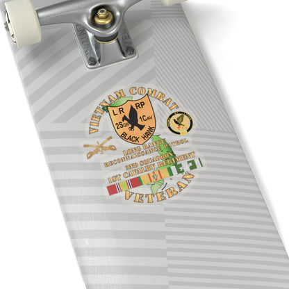 Kiss-Cut Stickers - Army - Vietnam Combat Veteran - 2nd Squadron, 1st Cav Regt  LRRP - Black Hawk w VN SVC