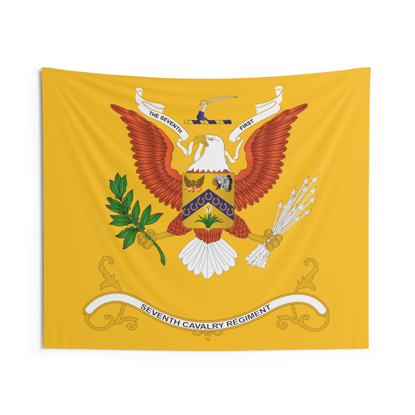 Indoor Wall Tapestries - 7th Cavalry Regiment - Seventh First - Regimental Colors Tapestry