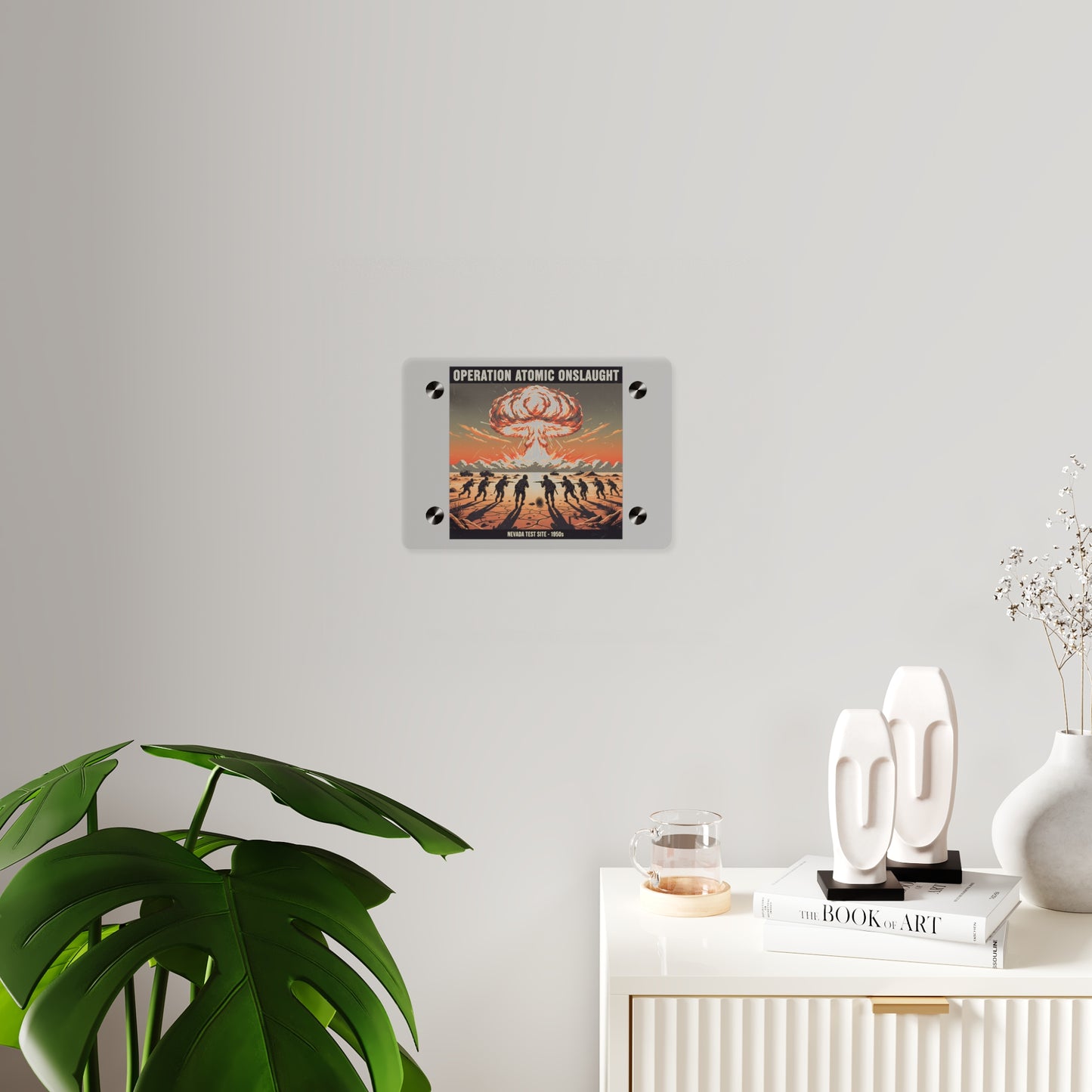 Acrylic Wall Art Panel - Atomic Testing in Nevada Desert Operation Fury - Toward the attack