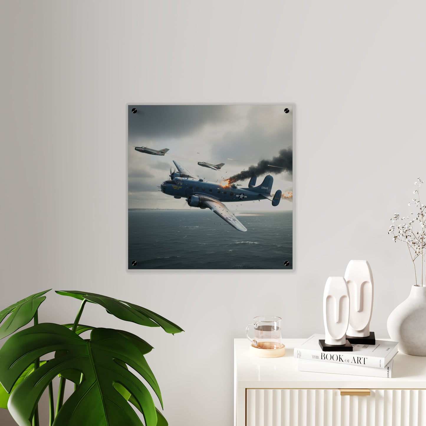 Acrylic Wall Art Panel - April 8, 1950, Baltic Sea - Latvia Soviet fighters shot down a U.S. Navy PB4Y-2 - Liberator - Cold War