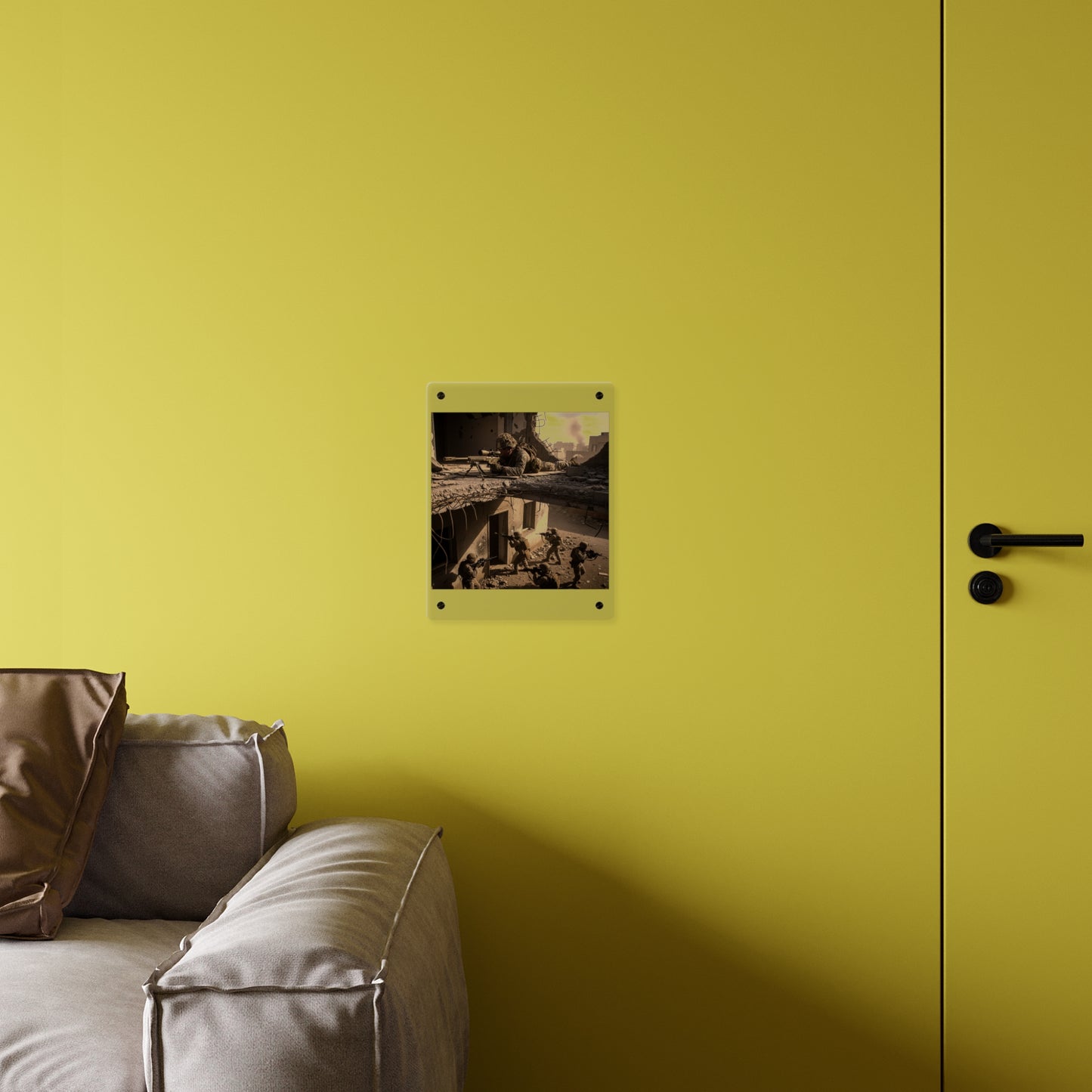 Acrylic Wall Art Panel - Marine Sniper Providing Overwatch for Breach Team