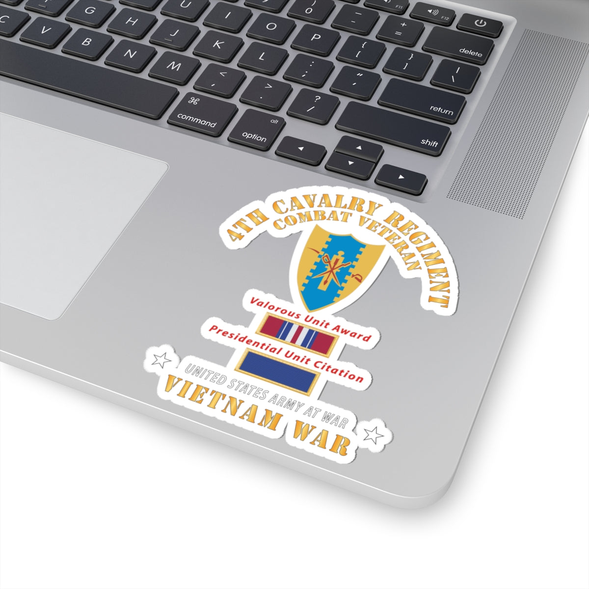 Kiss-Cut Stickers - Army - 4th Cavalry Regiment - Vietnam War w PUC and VUA X 300