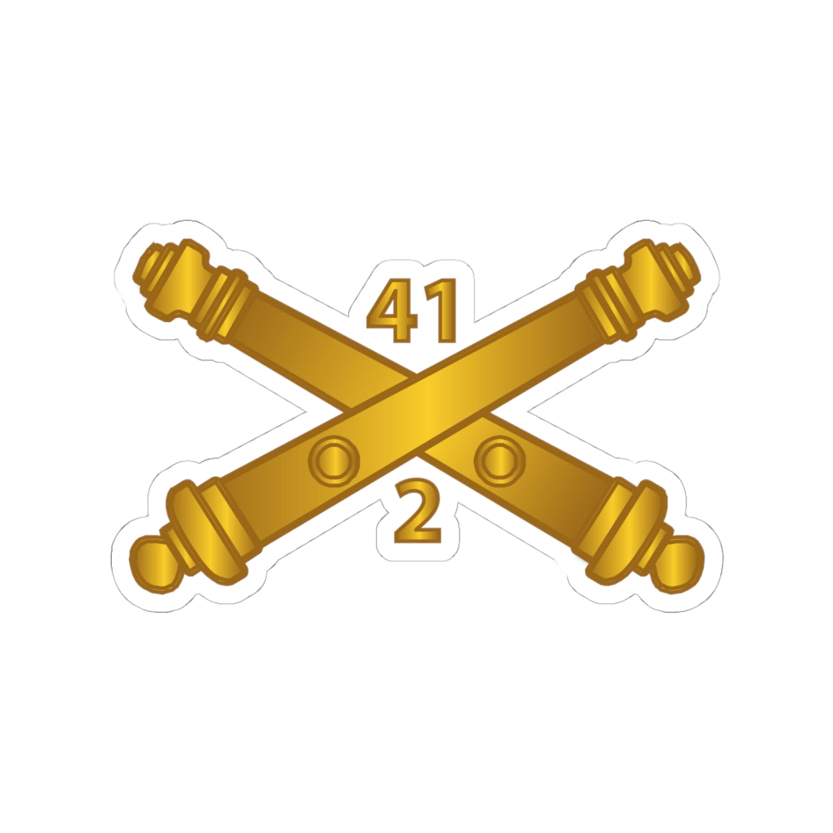 Kiss-Cut Stickers - Army - 2nd Bn 41st Artillery  w Branch X 300