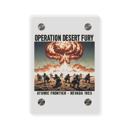 Acrylic Wall Art Panel - Atomic Testing in Nevada Desert Operation Fury