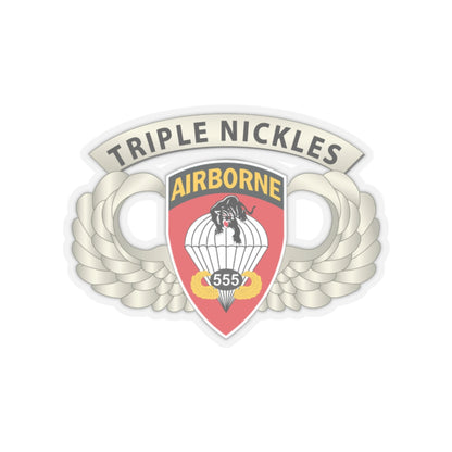 Kiss-Cut Stickers - Army - Airborne Badge - 555th Parachute Infantry Bn - SSI w  Triple Nickles Tab X 300