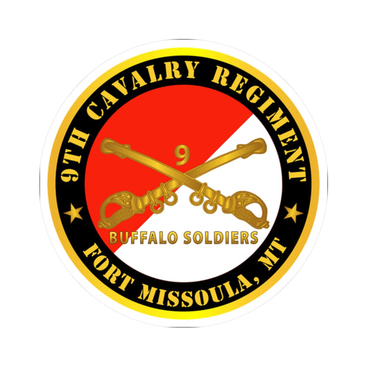 Kiss-Cut Stickers - Army - 9th Cavalry Regiment - Fort Missoula,  MT - Buffalo Soldiers w Cav Branch