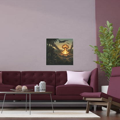 Indoor and Outdoor Silk Posters - Jungle Drug Lab Destruction w Explosions