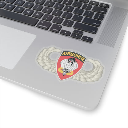 Airborne badge with wings on a transparent background
