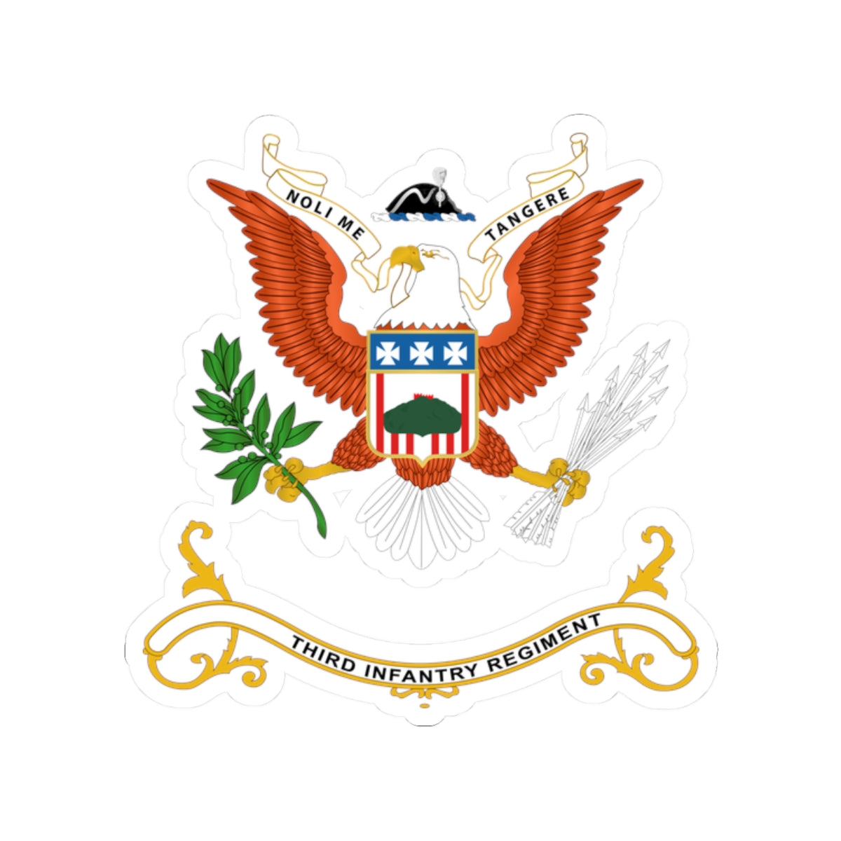 Kiss-Cut Stickers - Army - Regimental Colors -3rd Infantry wo Flag X 300