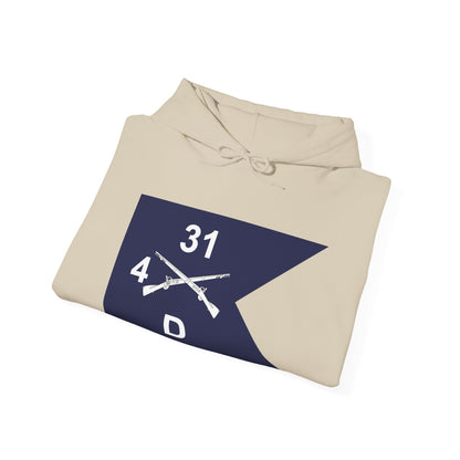 Unisex Heavy Blend™ Hooded Sweatshirt - Army - Delta Company, 4th Battalion, 31st Infantry Regiment - Guidon X 300