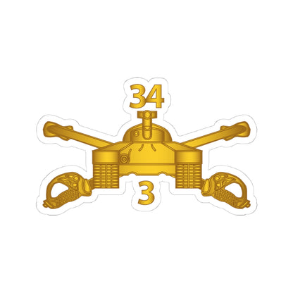 Kiss-Cut Stickers - Army - 3rd Bn 34th Armor - Armor Branch wo Txt