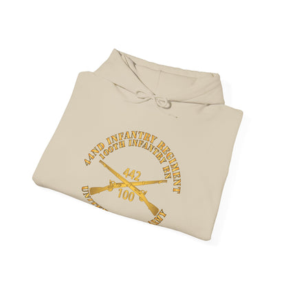 Unisex Heavy Blend™ Hooded Sweatshirt - Army - 442nd Infantry Regiment - 100th Infantry Battalion - US Army w Br X 300