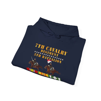 Unisex Heavy Blend™ Hooded Sweatshirt - Army - 5th Battalion,  7th Cavalry Regiment - Vietnam War wt 2 Cav Riders and VN SVC X300
