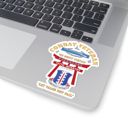 Kiss-Cut Stickers - Army - Combat Veteran - 187th Infantry Regiment - Torii, Rakkasans, Let Valor Not Fail, English, Latin w CIB X 300