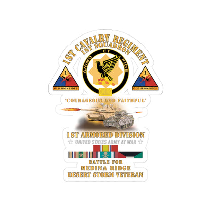 Kiss-Cut Stickers - Army - 1st Squadron 1st Cavalry Regiment - 1st AD - Battle Medina Ridge w M1 - M2 - D