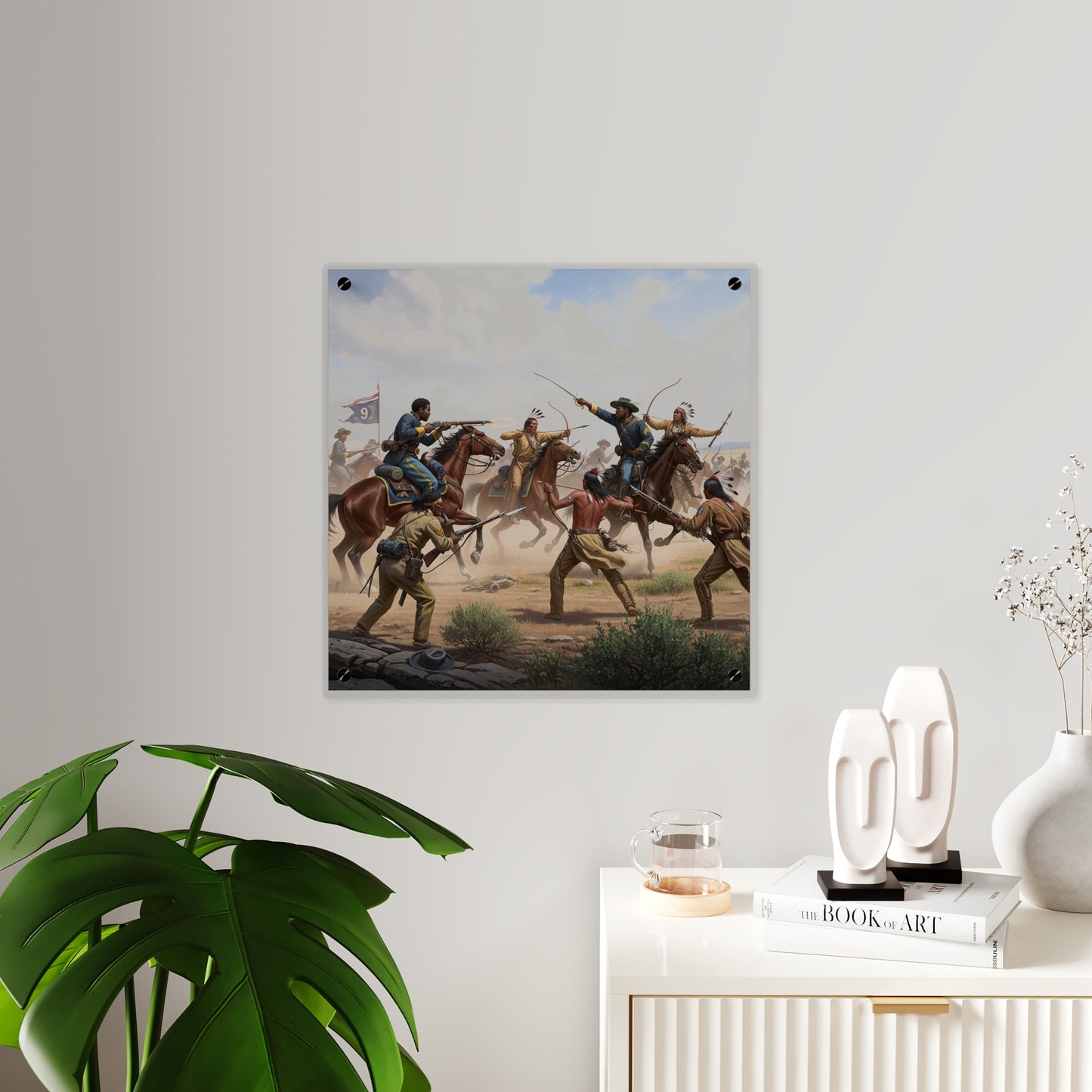 Acrylic Wall Art Panel - 9th Cavalry Regiment fighting Native Americans during the Indian Wars